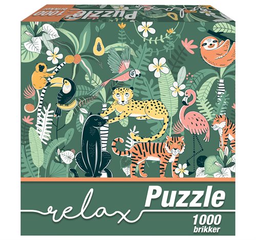 Relax Puslespil, 1000 Brikker, Jungle-/Tigermotiv