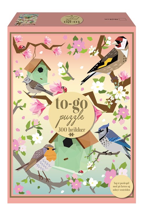 To-Go puzzle, Rejse Puslespil med 300 brikker med fugle motiv