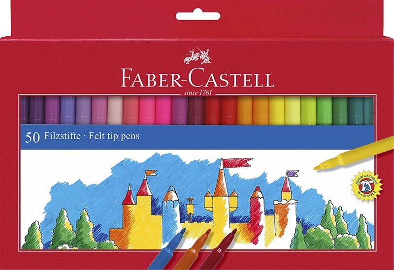 Faber Castell Tusser, Børn, 50 farver 